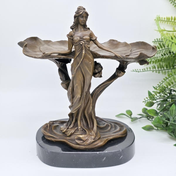 Statueta-fructiera bronz